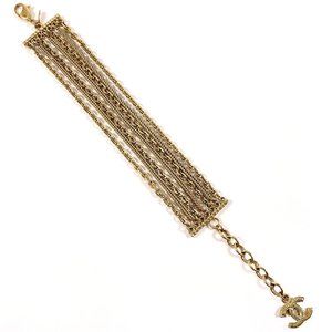 CHANEL Gold Coco Mark Charm Bracelet